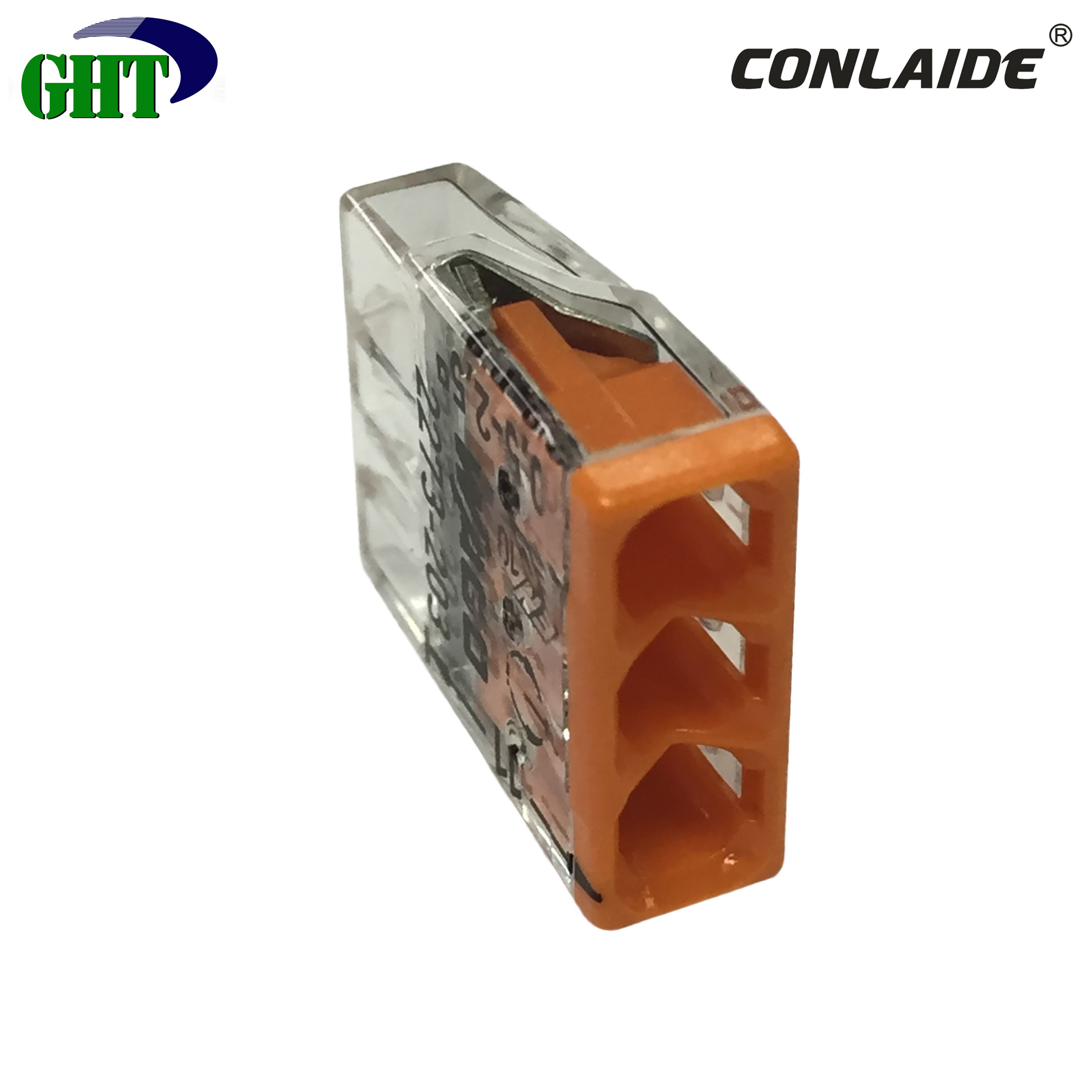 2273-203  3 Pole Compact Push in Wire Connector for Solid Conductor